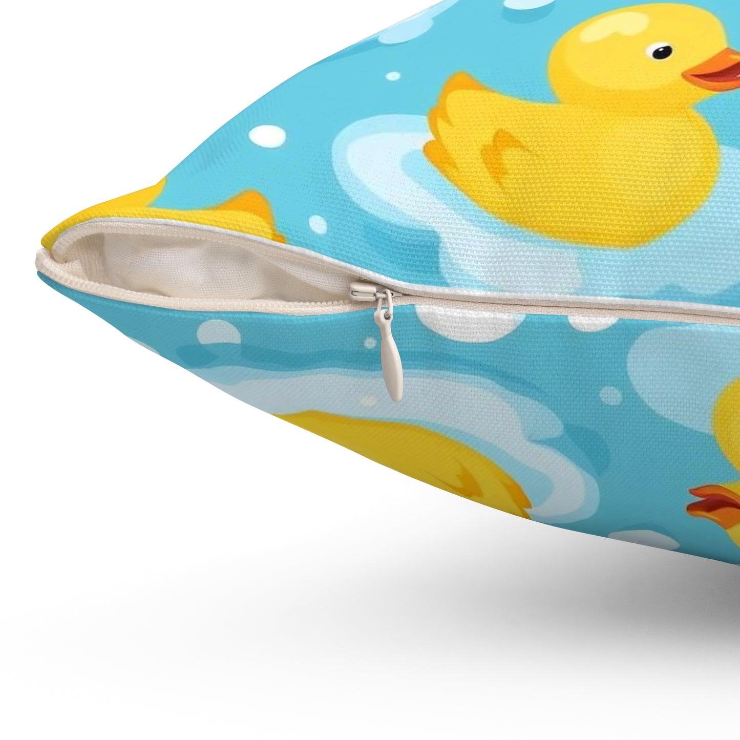 Rubber Duck Pattern Decorative Pillow — Cute Bath Toy Throw Cushion