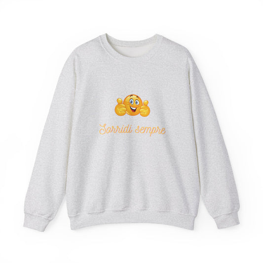 Crewneck Sweatshirt - 'Sorridi Sempre' Smiley Emoji Cozy Pullover