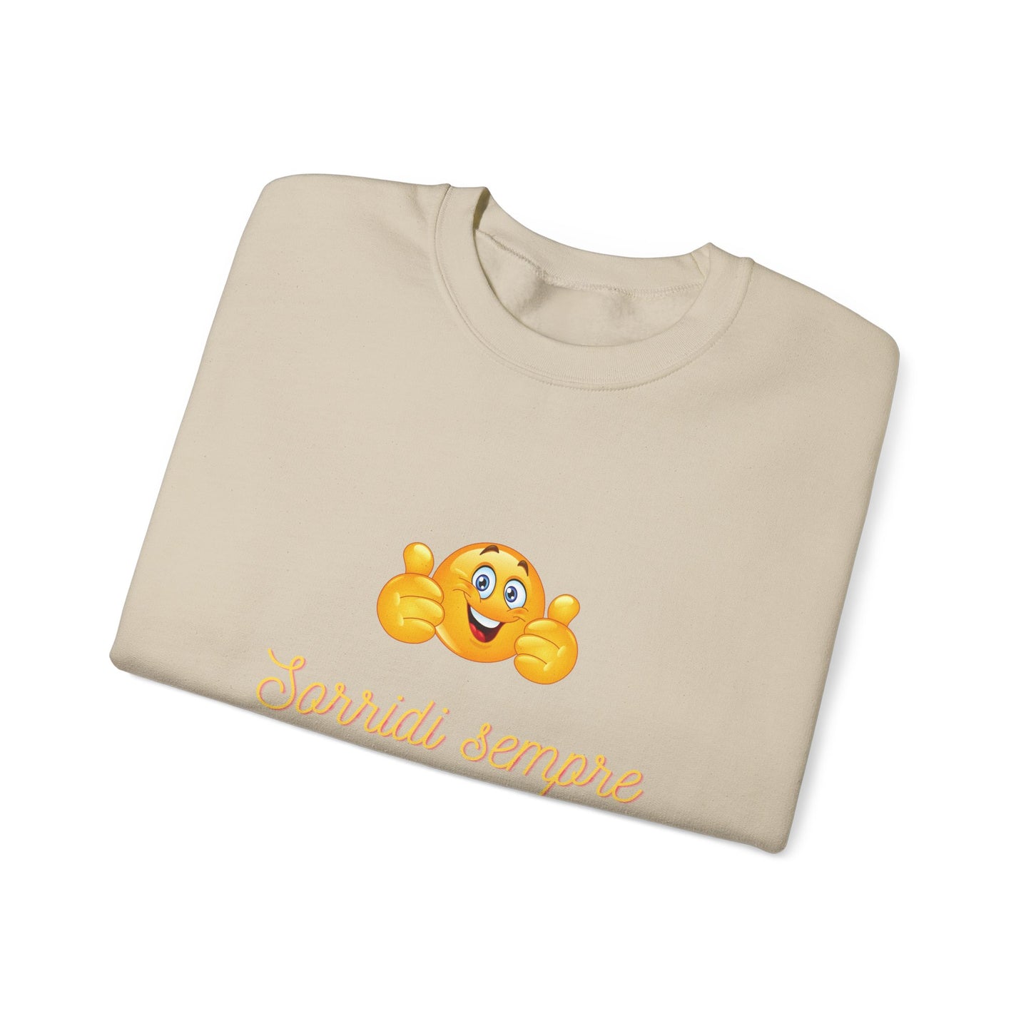 Crewneck Sweatshirt - 'Sorridi Sempre' Smiley Emoji Cozy Pullover