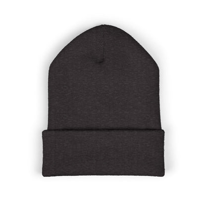 Classic Embroidered Cuffed Beanie — Minimal Santa Graphic
