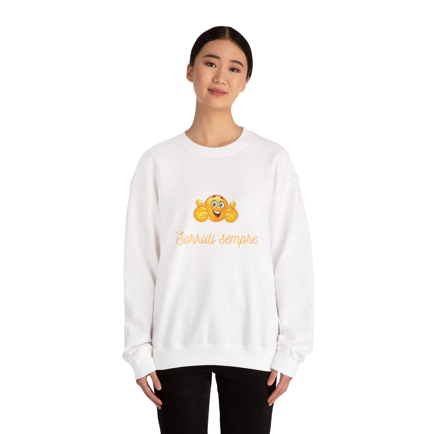 Crewneck Sweatshirt - 'Sorridi Sempre' Smiley Emoji Cozy Pullover