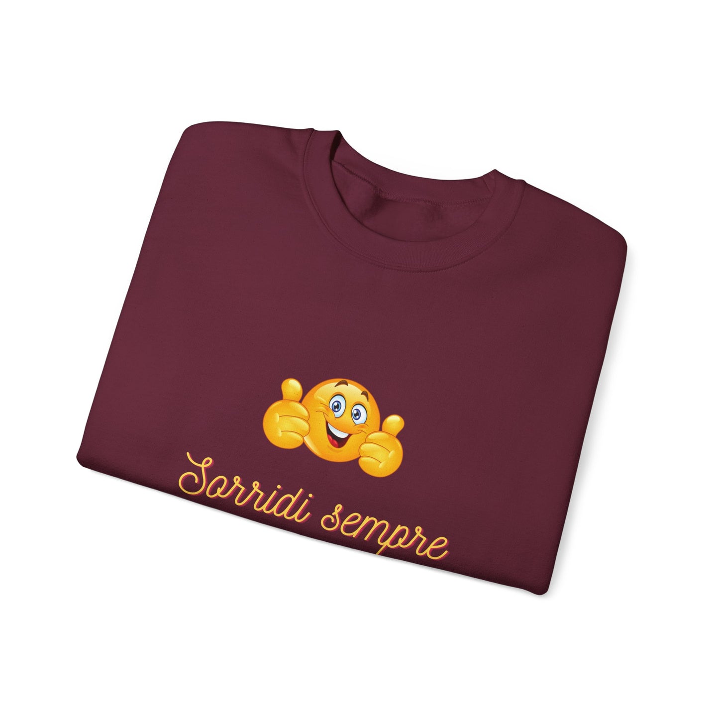 Crewneck Sweatshirt - 'Sorridi Sempre' Smiley Emoji Cozy Pullover
