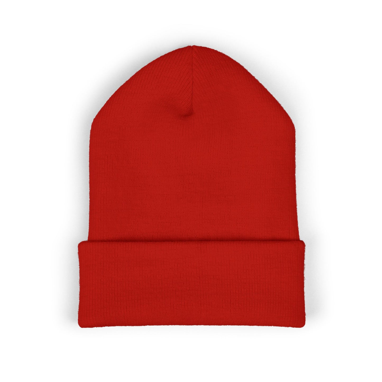 Classic Embroidered Cuffed Beanie — Minimal Santa Graphic