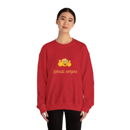 Crewneck Sweatshirt - 'Sorridi Sempre' Smiley Emoji Cozy Pullover