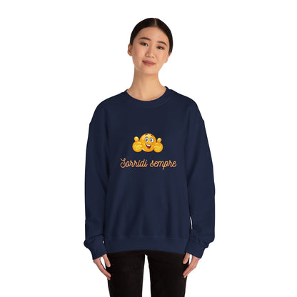 Crewneck Sweatshirt - 'Sorridi Sempre' Smiley Emoji Cozy Pullover