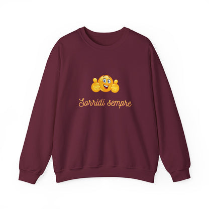 Crewneck Sweatshirt - 'Sorridi Sempre' Smiley Emoji Cozy Pullover