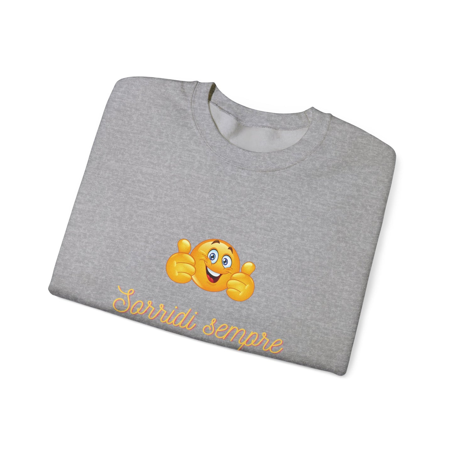 Crewneck Sweatshirt - 'Sorridi Sempre' Smiley Emoji Cozy Pullover