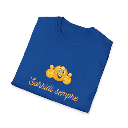 Smiling Emoji Faces T-Shirt | Cute Emoji Graphic Tee, 'Sorridi sempre'