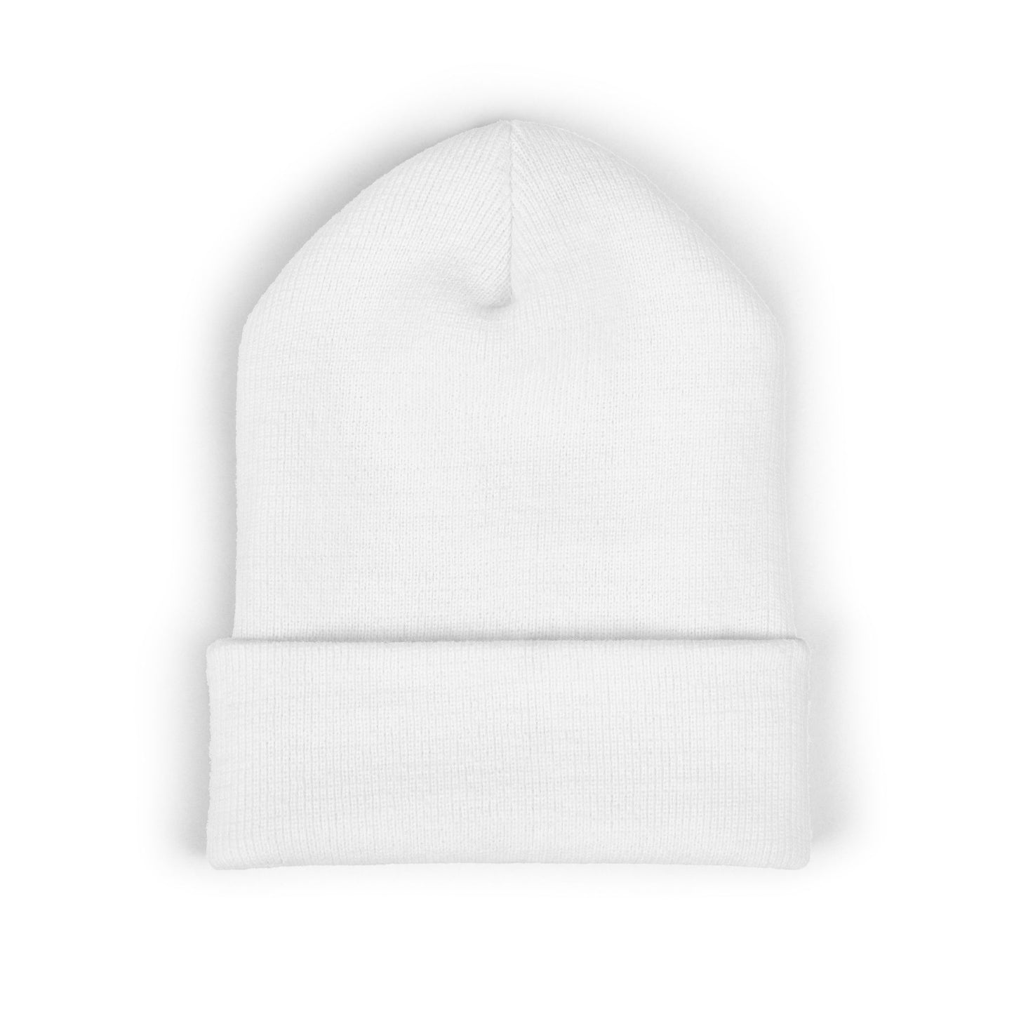 Classic Embroidered Cuffed Beanie — Minimal Santa Graphic
