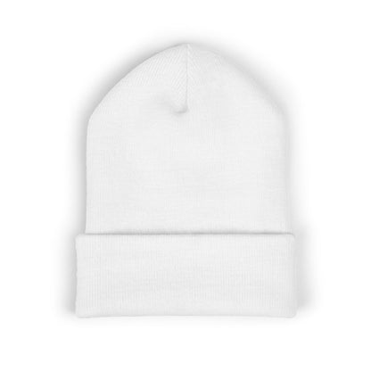 Classic Embroidered Cuffed Beanie — Minimal Santa Graphic