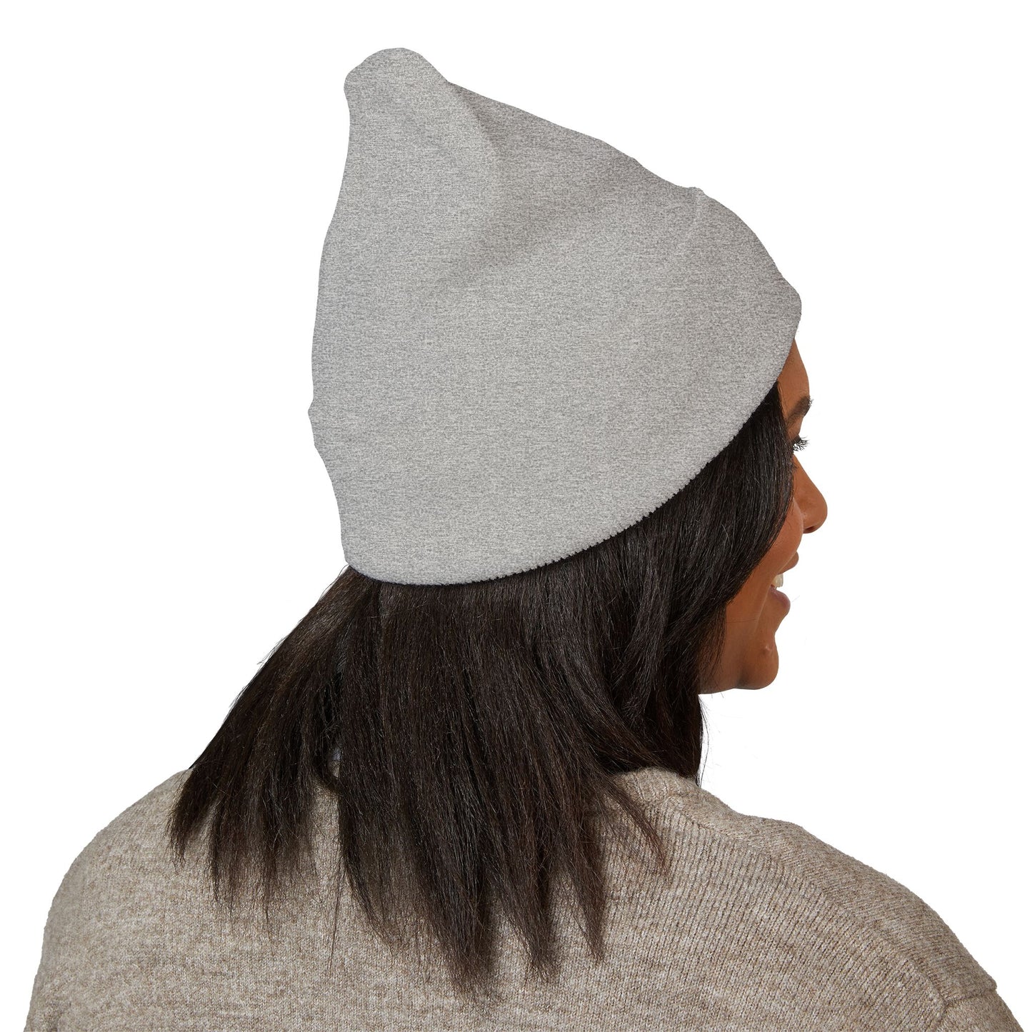 Classic Embroidered Cuffed Beanie — Minimal Santa Graphic