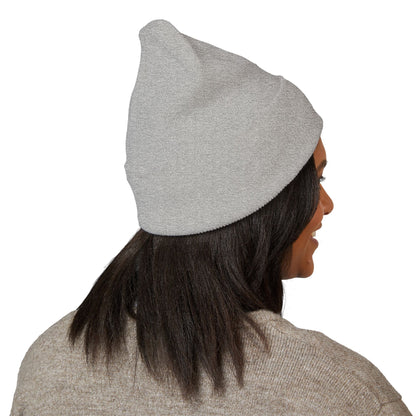 Classic Embroidered Cuffed Beanie — Minimal Santa Graphic