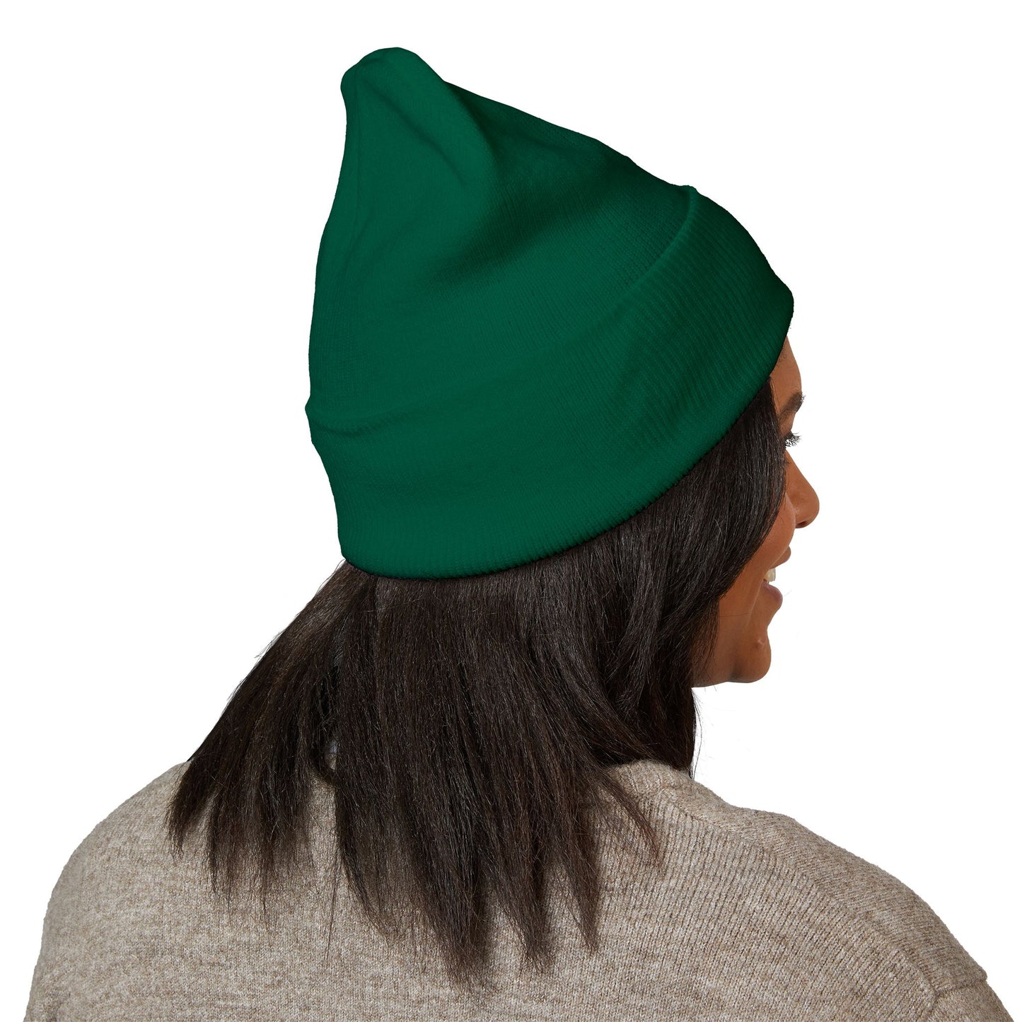 Classic Embroidered Cuffed Beanie — Minimal Santa Graphic