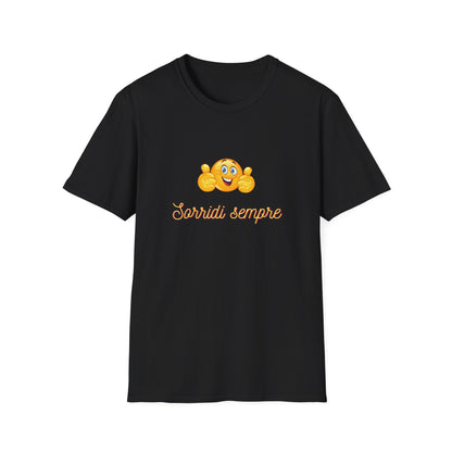 Smiling Emoji Faces T-Shirt | Cute Emoji Graphic Tee, 'Sorridi sempre'