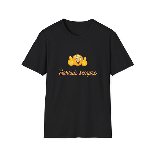 Smiling Emoji Faces T-Shirt | Cute Emoji Graphic Tee, 'Sorridi sempre'