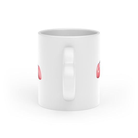 Heart Charm Mug — Cute Pink Heart Keyring Ceramic Coffee Cup