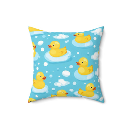 Rubber Duck Pattern Decorative Pillow — Cute Bath Toy Throw Cushion