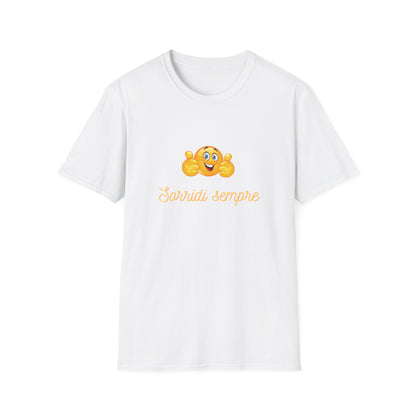 Smiling Emoji Faces T-Shirt | Cute Emoji Graphic Tee, 'Sorridi sempre'