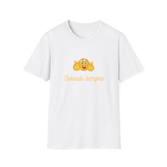 Smiling Emoji Faces T-Shirt | Cute Emoji Graphic Tee, 'Sorridi sempre'