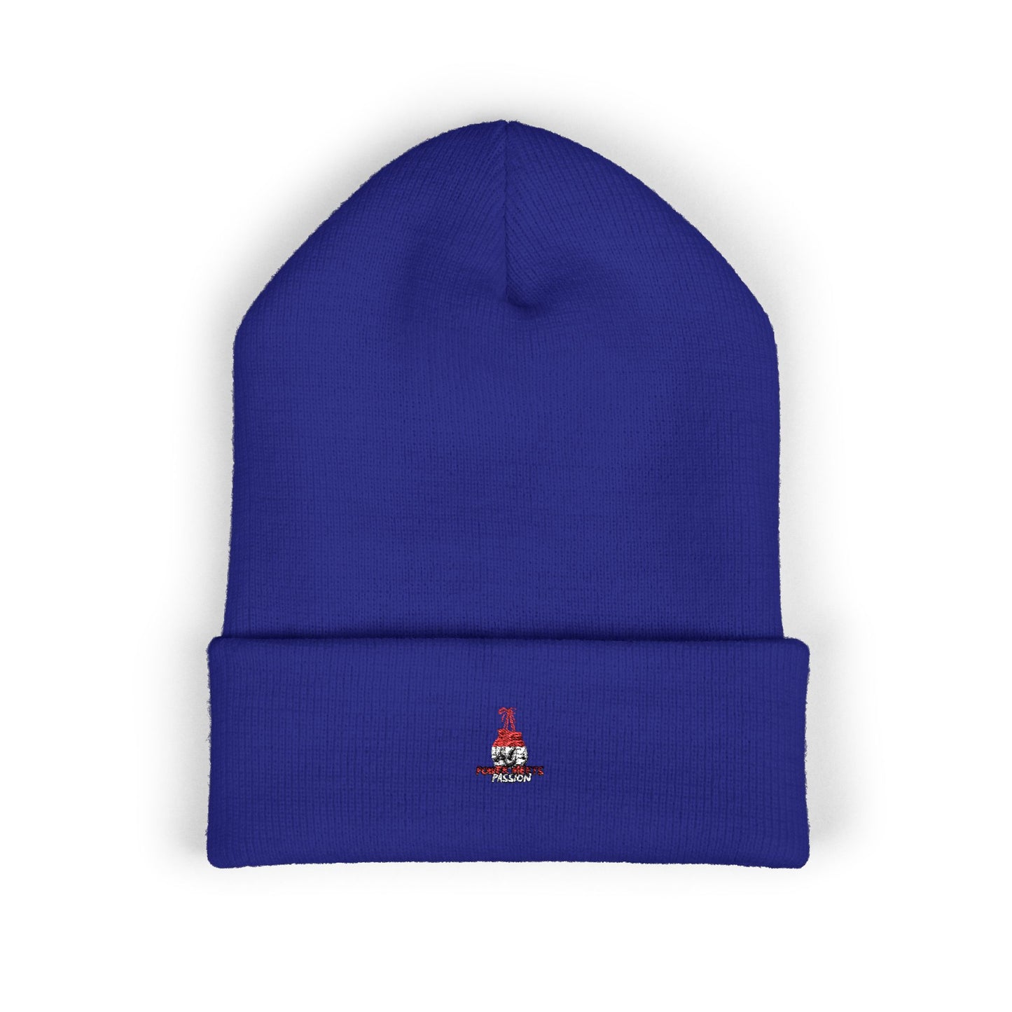 Classic Embroidered Cuffed Beanie — Minimal Santa Graphic