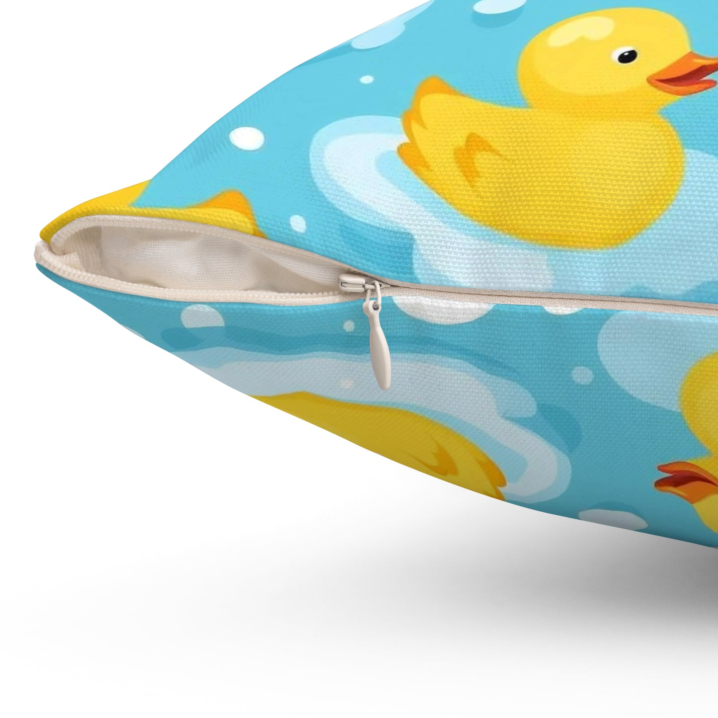 Rubber Duck Pattern Decorative Pillow — Cute Bath Toy Throw Cushion