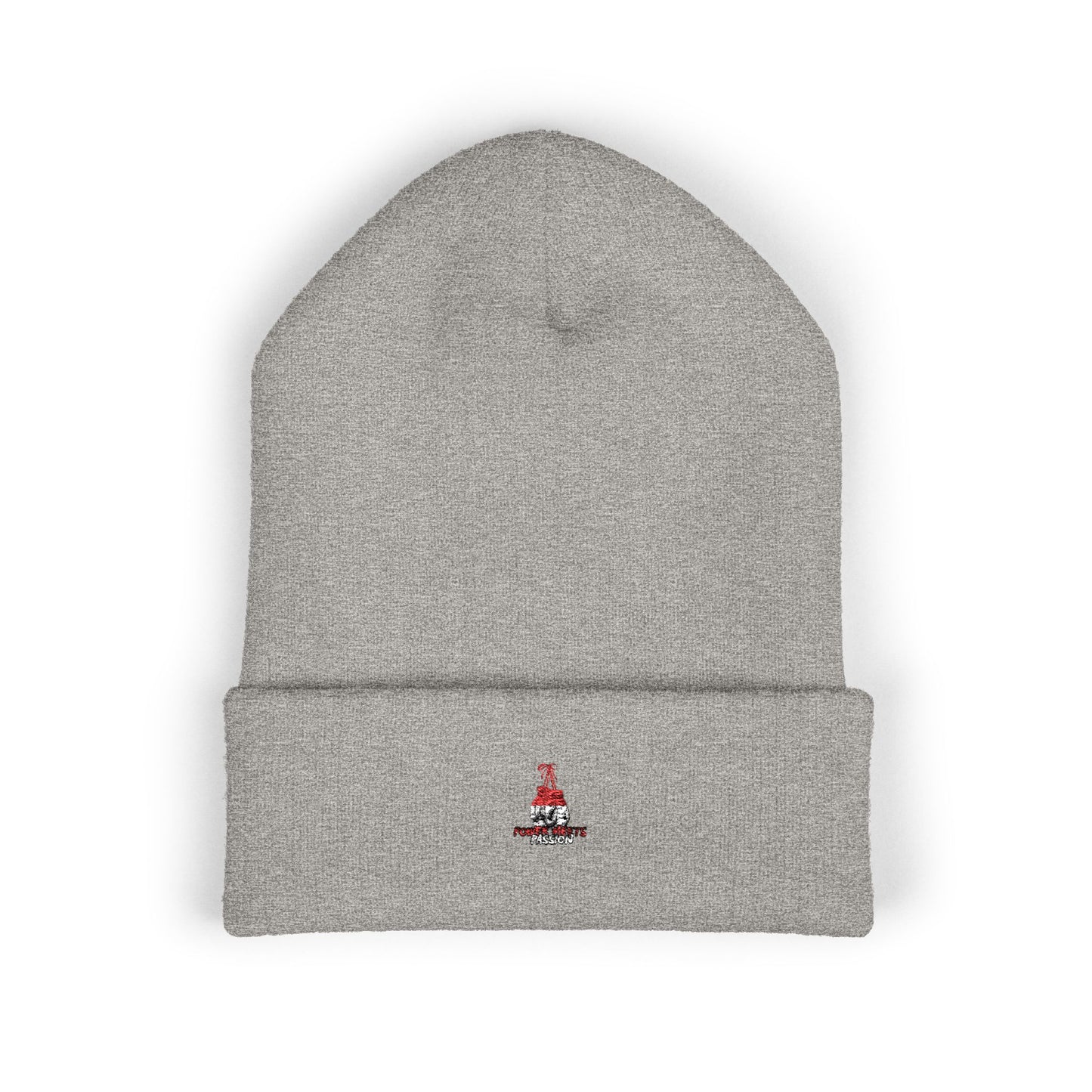 Classic Embroidered Cuffed Beanie — Minimal Santa Graphic