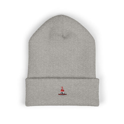 Classic Embroidered Cuffed Beanie — Minimal Santa Graphic