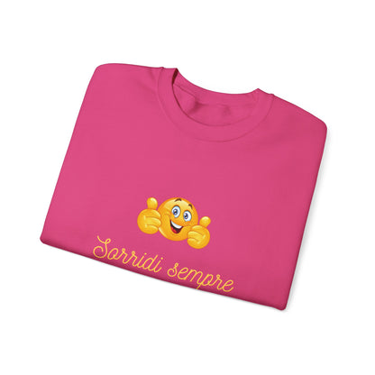 Crewneck Sweatshirt - 'Sorridi Sempre' Smiley Emoji Cozy Pullover