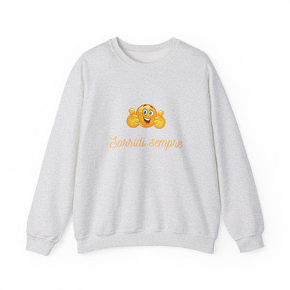 Crewneck Sweatshirt - 'Sorridi Sempre' Smiley Emoji Cozy Pullover