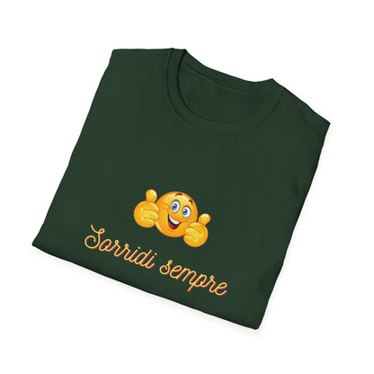 Smiling Emoji Faces T-Shirt | Cute Emoji Graphic Tee, 'Sorridi sempre'