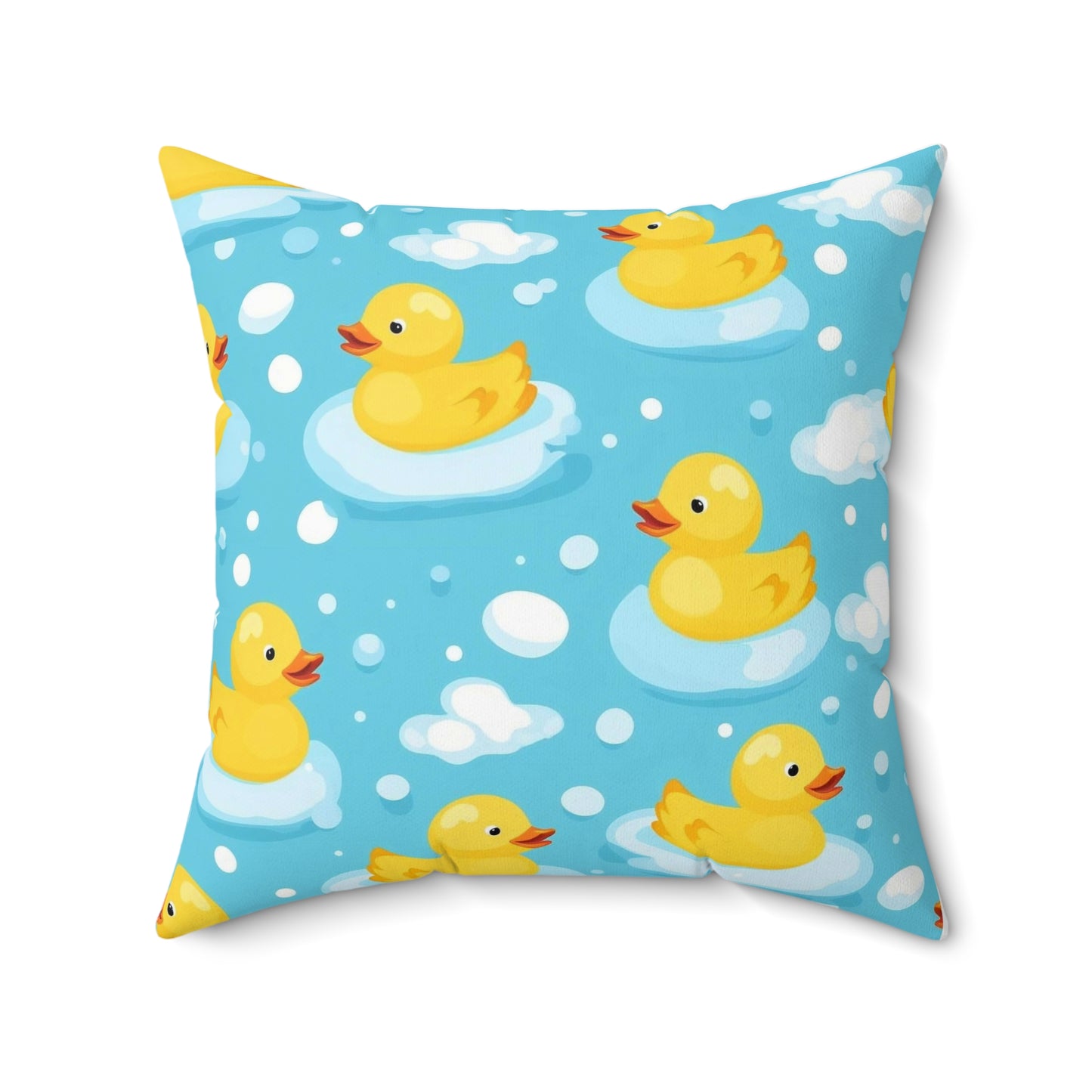 Rubber Duck Pattern Decorative Pillow — Cute Bath Toy Throw Cushion