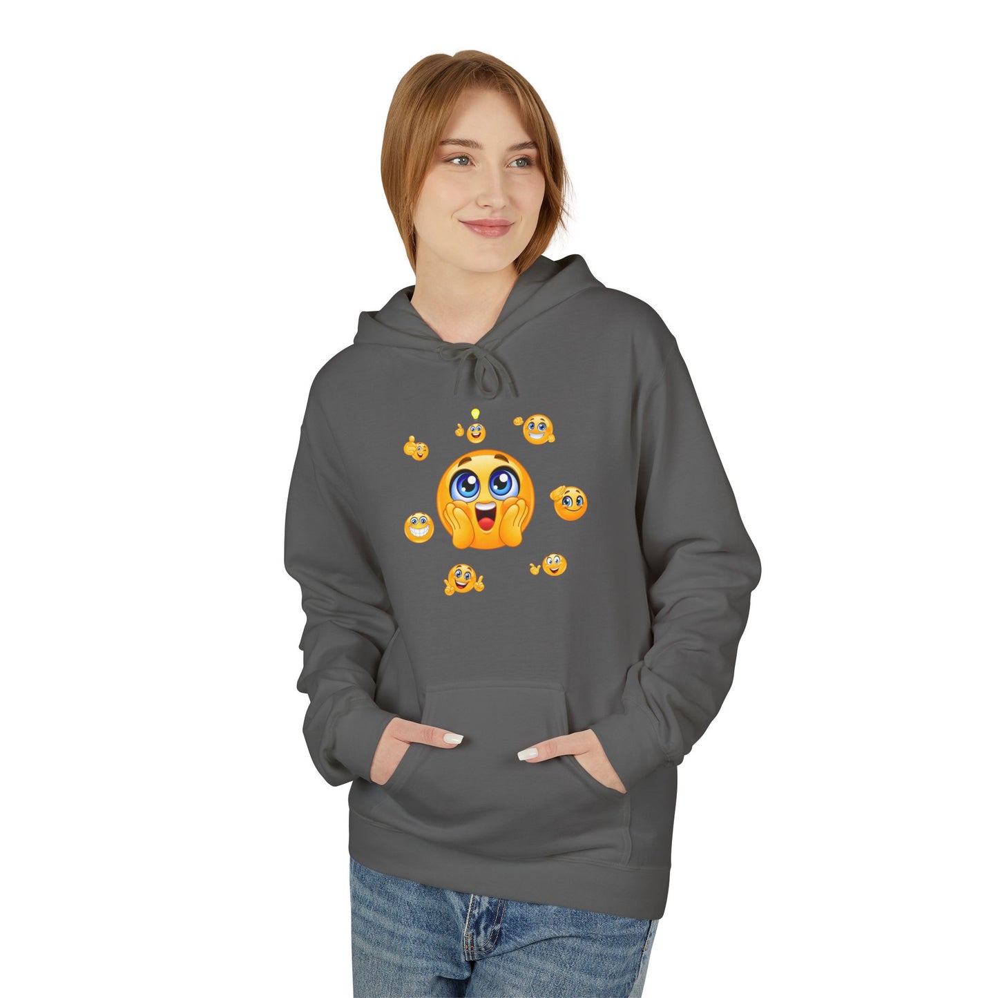 Smile Always Hoodie — Cute Emoji Graphic Hooded Sweatshirt