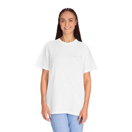 White Minimalist T-Shirt — Subtle Chest Embroidery Tee