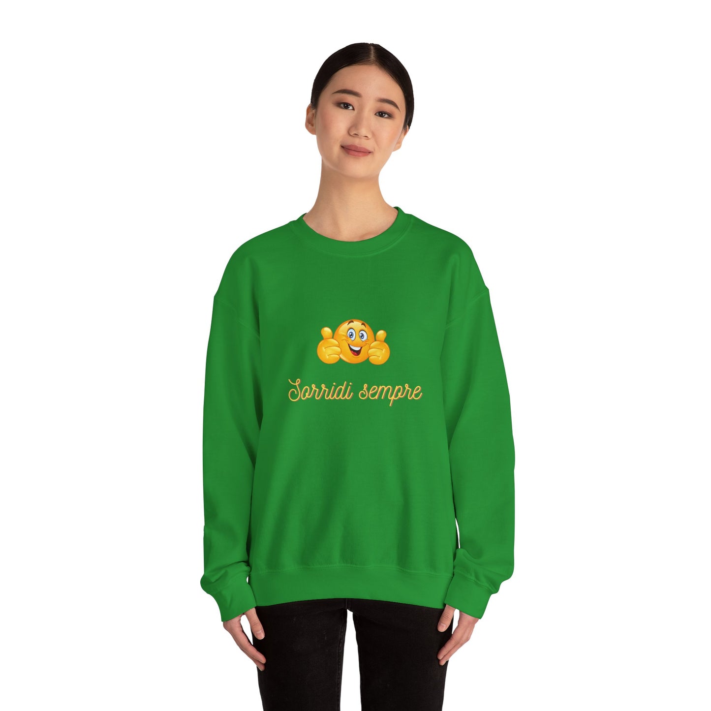 Crewneck Sweatshirt - 'Sorridi Sempre' Smiley Emoji Cozy Pullover