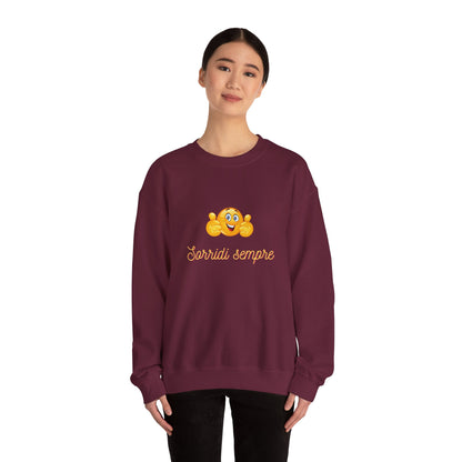 Crewneck Sweatshirt - 'Sorridi Sempre' Smiley Emoji Cozy Pullover