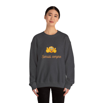 Crewneck Sweatshirt - 'Sorridi Sempre' Smiley Emoji Cozy Pullover