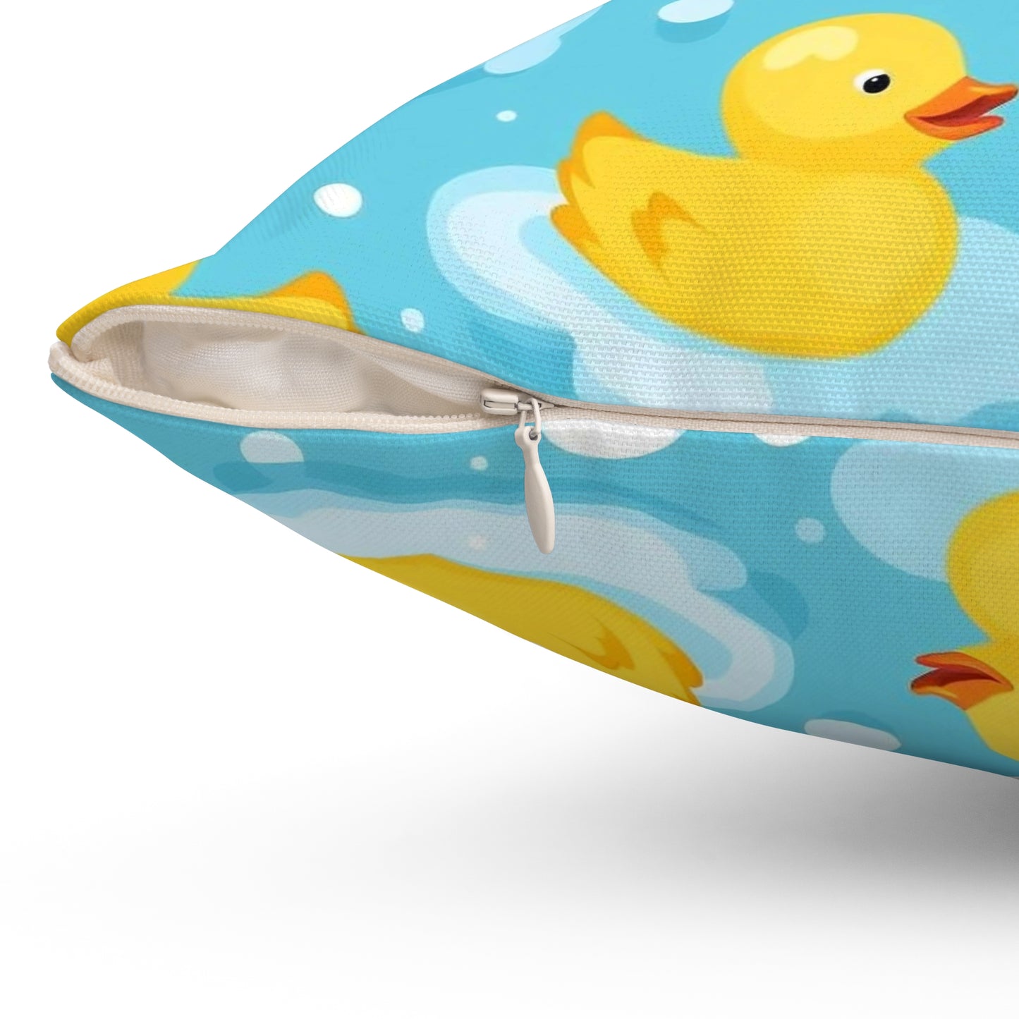 Rubber Duck Pattern Decorative Pillow — Cute Bath Toy Throw Cushion