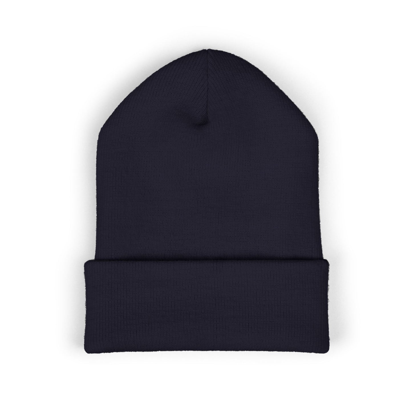 Classic Embroidered Cuffed Beanie — Minimal Santa Graphic