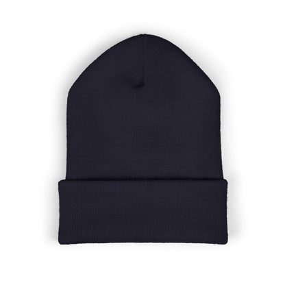 Classic Embroidered Cuffed Beanie — Minimal Santa Graphic