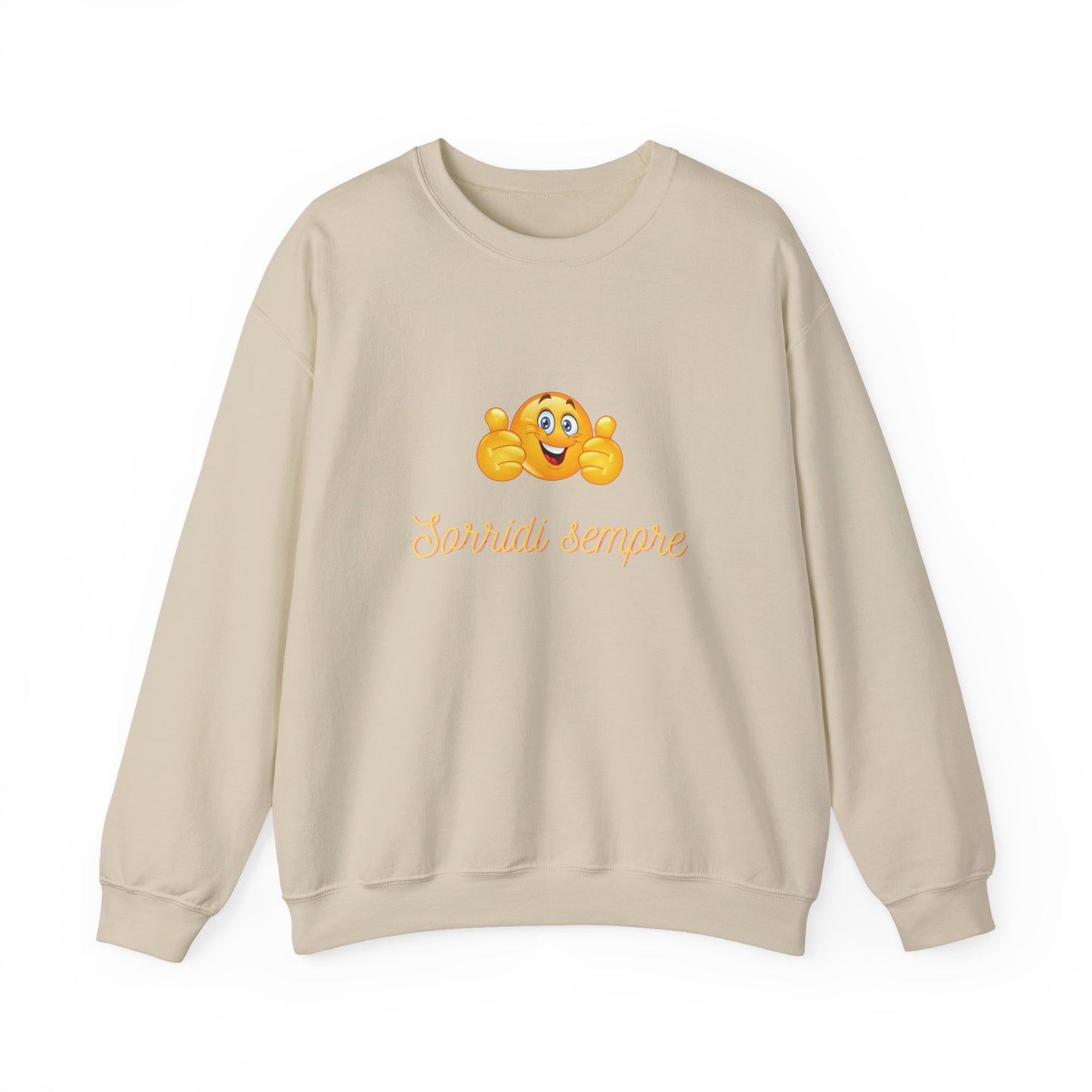 Crewneck Sweatshirt - 'Sorridi Sempre' Smiley Emoji Cozy Pullover