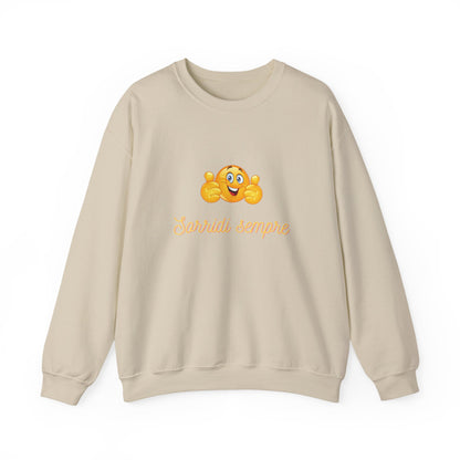 Crewneck Sweatshirt - 'Sorridi Sempre' Smiley Emoji Cozy Pullover