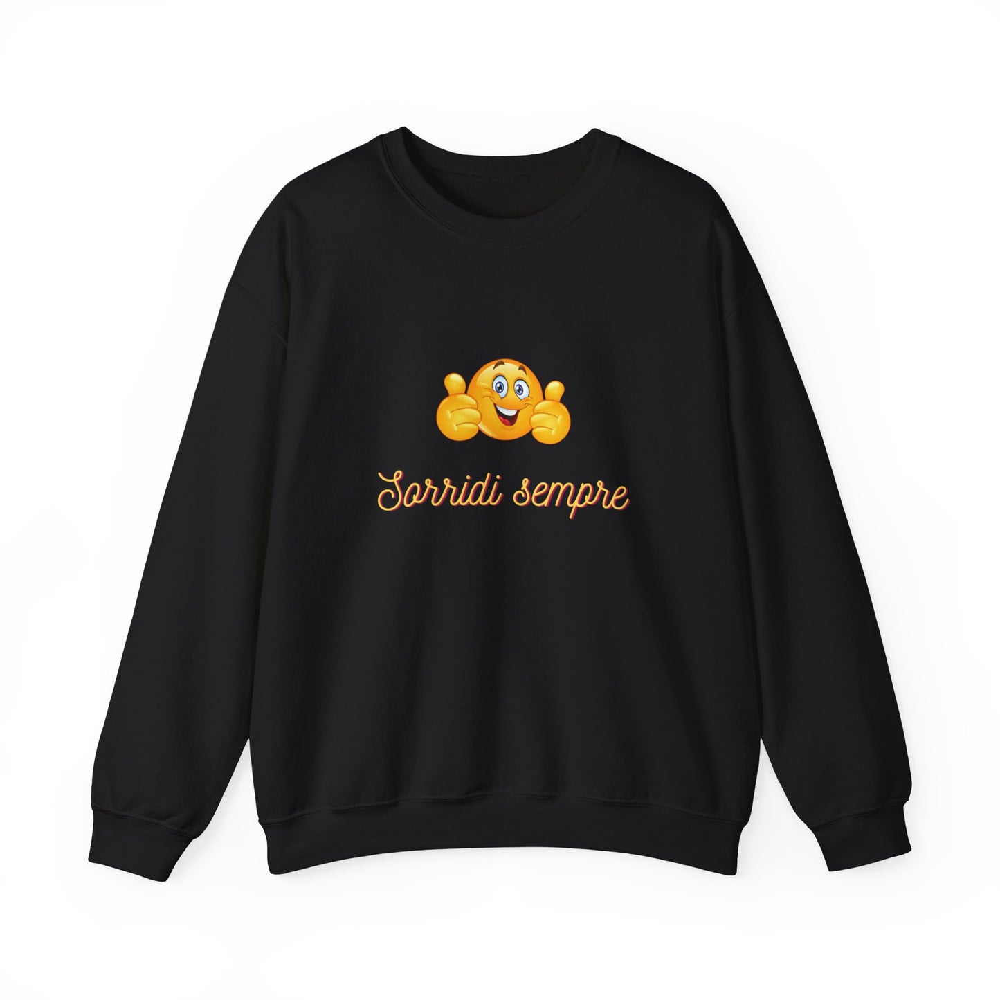 Crewneck Sweatshirt - 'Sorridi Sempre' Smiley Emoji Cozy Pullover
