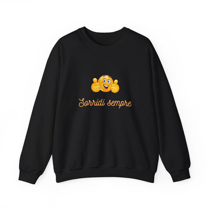 Crewneck Sweatshirt - 'Sorridi Sempre' Smiley Emoji Cozy Pullover