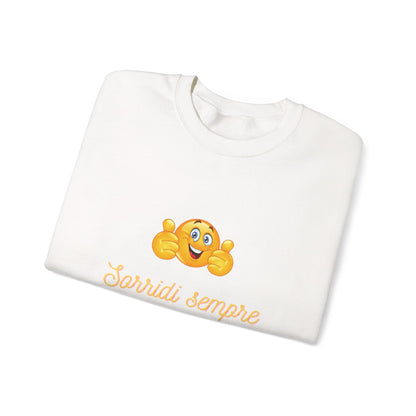 Crewneck Sweatshirt - 'Sorridi Sempre' Smiley Emoji Cozy Pullover