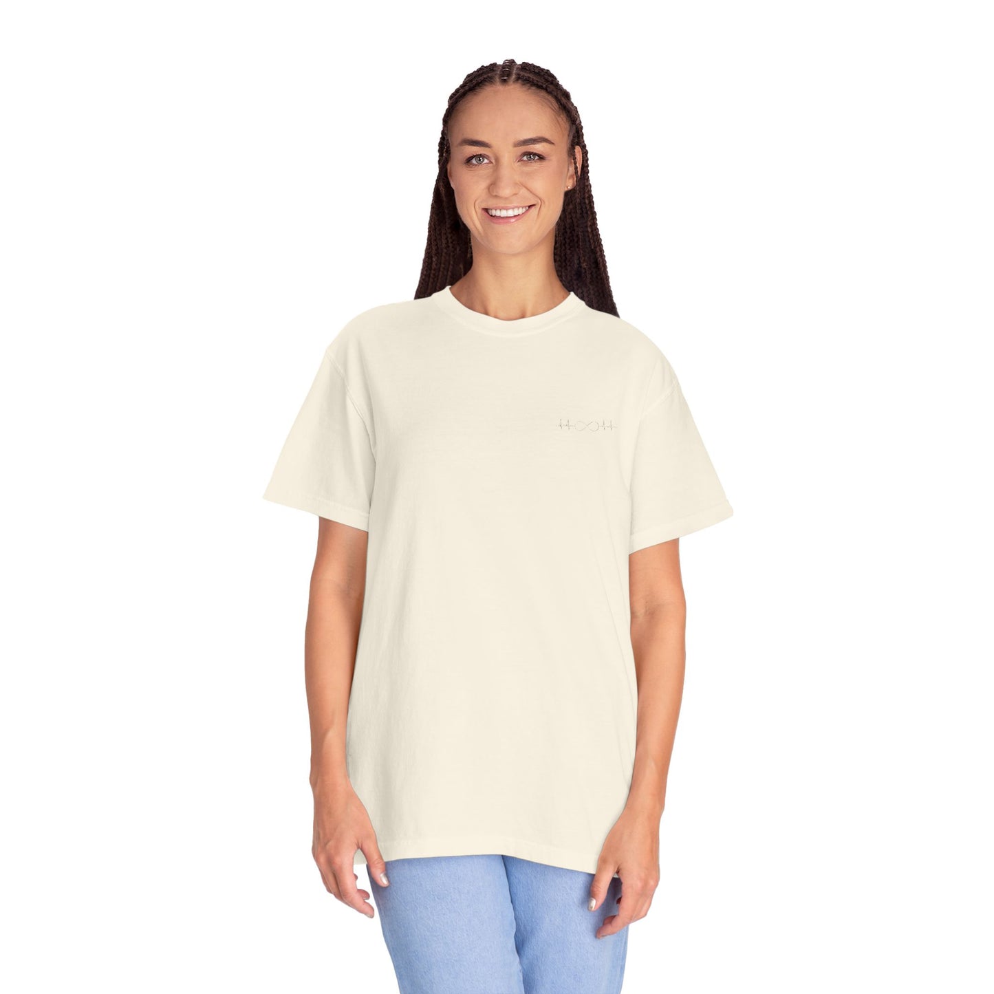 White Minimalist T-Shirt — Subtle Chest Embroidery Tee