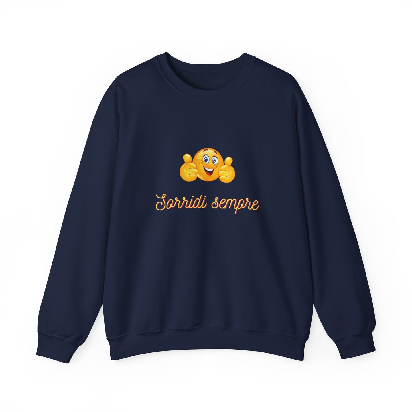 Crewneck Sweatshirt - 'Sorridi Sempre' Smiley Emoji Cozy Pullover