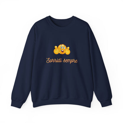 Crewneck Sweatshirt - 'Sorridi Sempre' Smiley Emoji Cozy Pullover