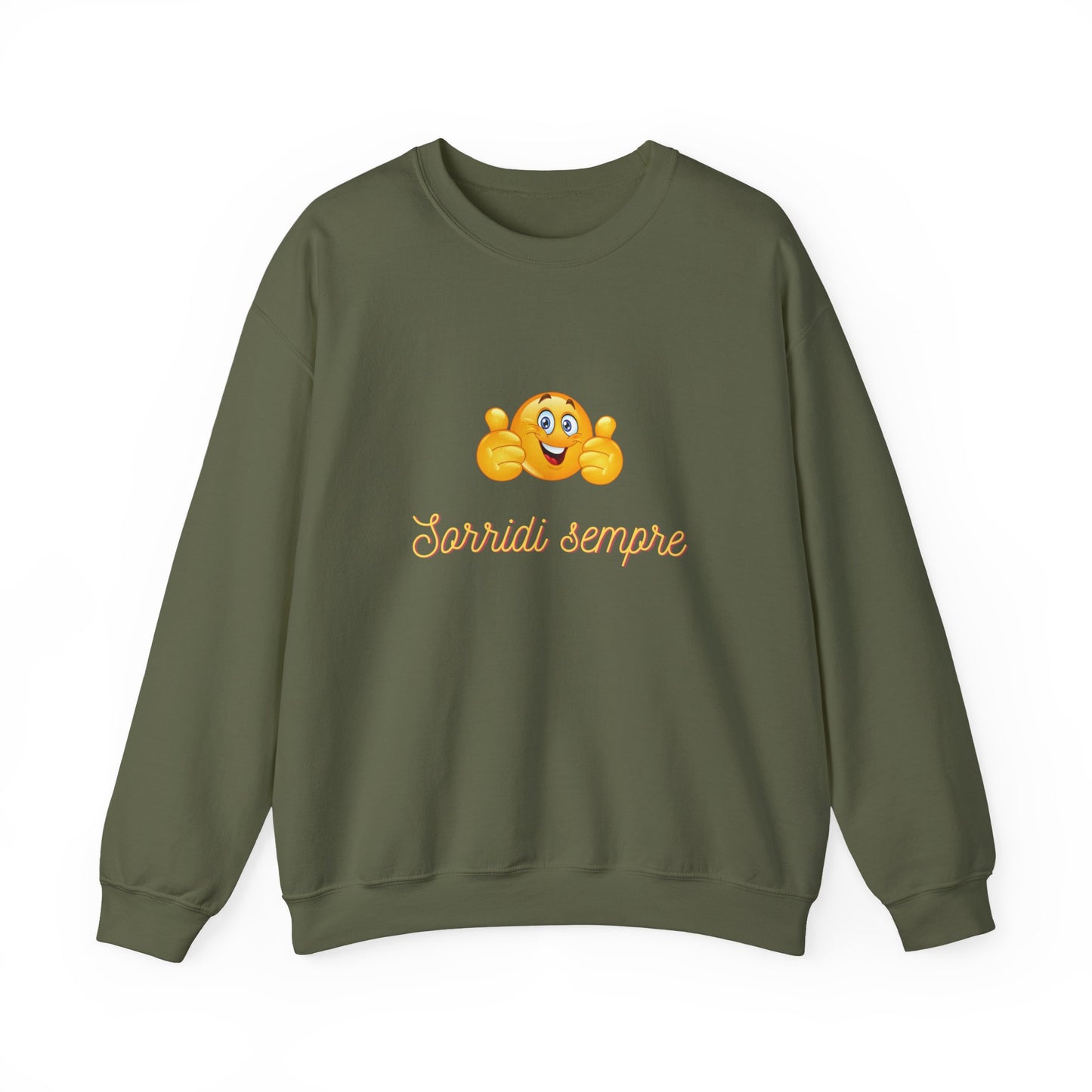 Crewneck Sweatshirt - 'Sorridi Sempre' Smiley Emoji Cozy Pullover