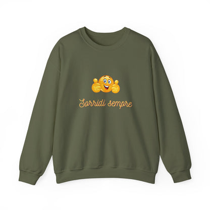 Crewneck Sweatshirt - 'Sorridi Sempre' Smiley Emoji Cozy Pullover