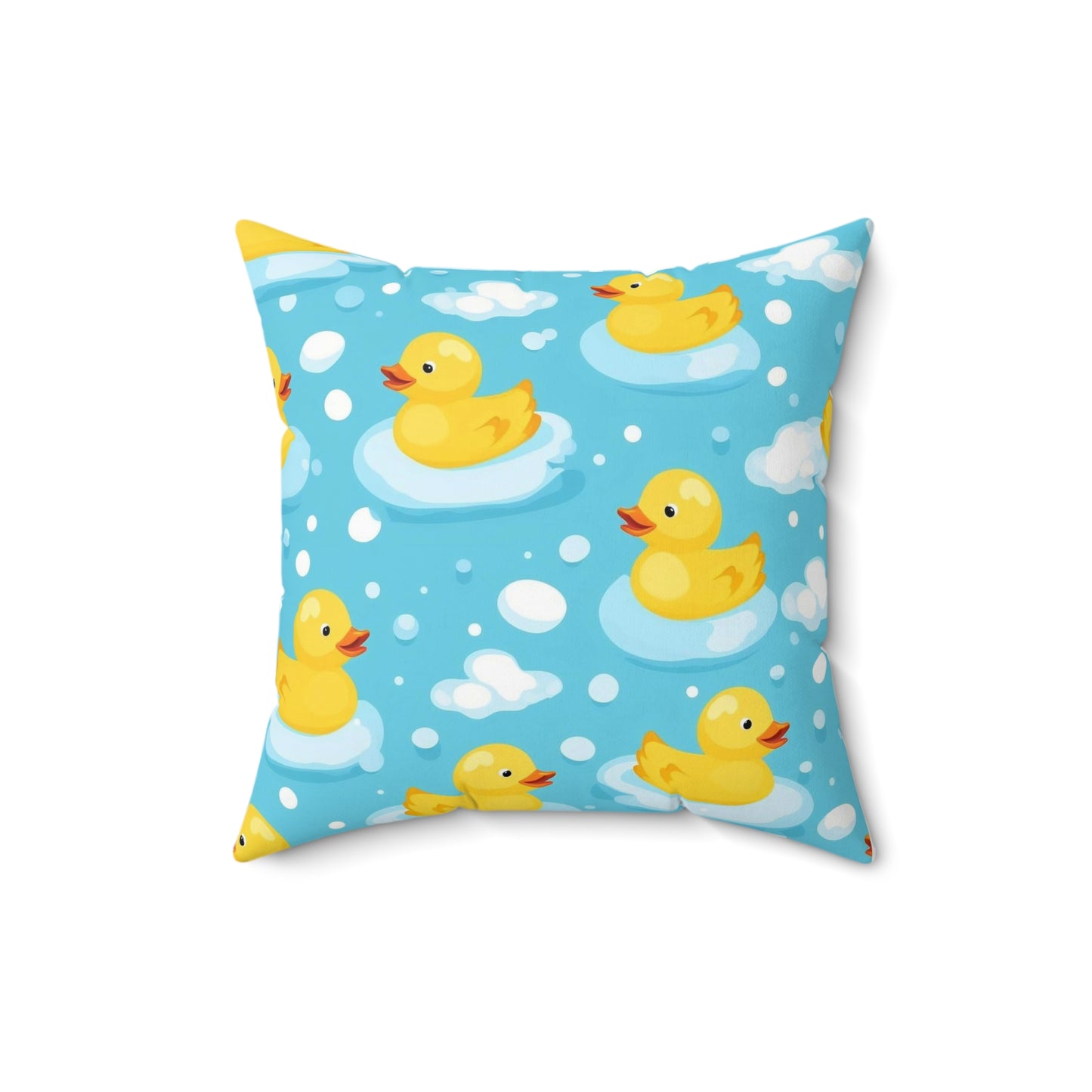 Rubber Duck Pattern Decorative Pillow — Cute Bath Toy Throw Cushion